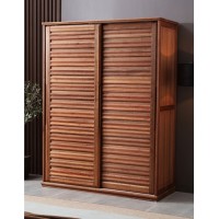 安德穩南美胡桃木木蠟油原木家具：趟門衣柜223#