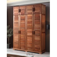 安德穩南美胡桃木木蠟油原木家具：四門衣柜加頂203#