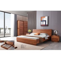 安德穩南美胡桃木木蠟油原木家具：床520#