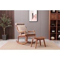 安德穩南美胡桃木木蠟油原木家具：搖椅1018#、腳踏椅1018#