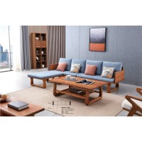 安德穩南美胡桃木木蠟油原木家具：轉角沙發L988#