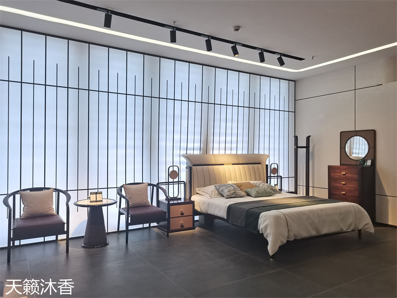 世紀(jì)豪軒&middot;天籟沐香 蘭亭韻-悅系列時(shí)尚輕奢新中式風(fēng)格愛(ài)里古夷蘇木家具展廳實(shí)拍