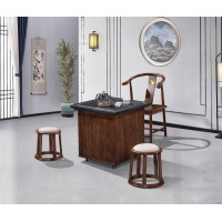 華軒新中式烏金木陽臺小茶臺389#、副椅382#、小圓凳390#