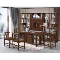 華軒新中式烏金木茶臺291#、主椅291#、副椅291#、博古架（左中右）298#