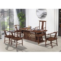 華軒新中式烏金木茶臺383#、主椅381#、副椅382#