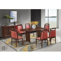 華軒新中式烏金木西餐桌175#、餐椅270#、餐邊柜218#