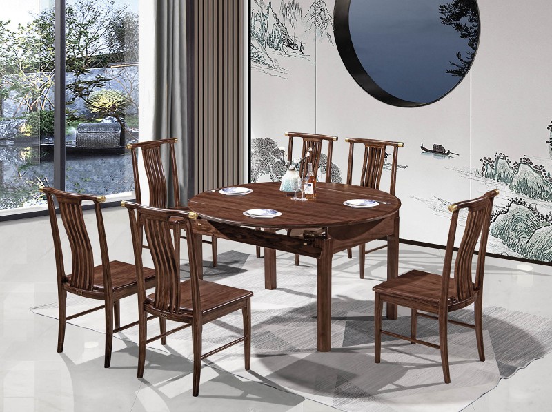 新中式烏金木跳臺桌177#、餐椅275#