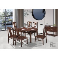 華軒新中式烏金木跳臺桌277#、餐椅378#、餐邊柜339#