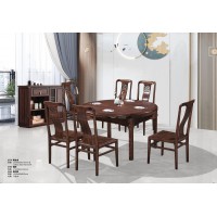 華軒新中式烏金木跳臺桌277#、餐椅379#、餐邊柜338#