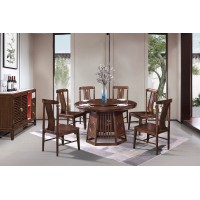 華軒新中式烏金木圓餐桌272#、餐椅279#