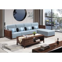 華軒新中式烏金木轉角沙發113#、方茶幾137#