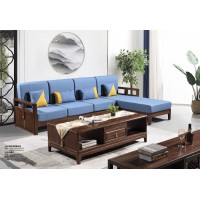 華軒新中式烏金木轉角沙發313#、長茶幾233#