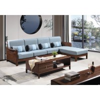 華軒新中式烏金木轉角沙發311#、方茶幾137#