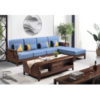 華軒新中式烏金木轉角沙發311#、長茶幾233#