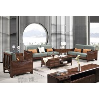 華軒新中式烏金木1+2+3沙發311#、方茶幾232#、方茶幾137#