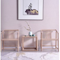 雅菲林新中式輕奢白蠟木方幾20601#、梳椅20601#