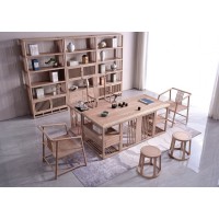 雅菲林新中式輕奢白蠟?zāi)静枧_20602#、書架20602#