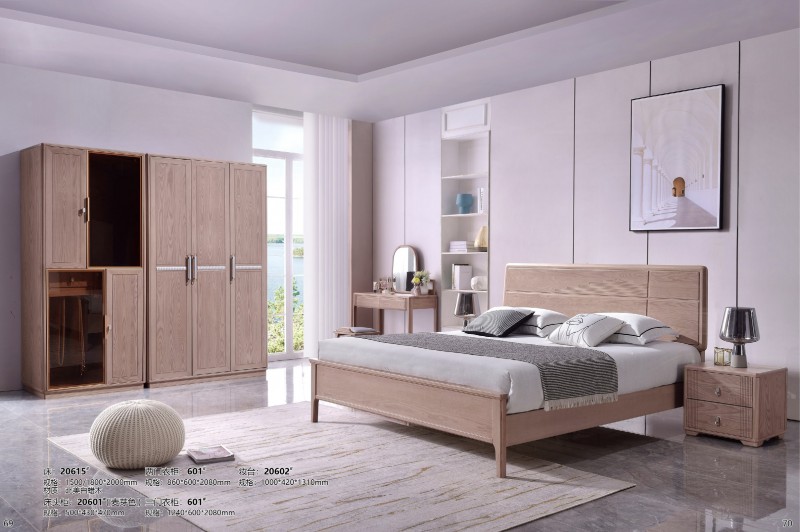 床20615#、床頭柜20601#、兩門衣柜601#、三門衣柜601#、妝臺20602#