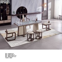 漫琴海跨世紀茶桌,南康白蠟木巖板茶桌,江西天然火燒石、巴塞羅那巖石臺面茶臺桌廠家