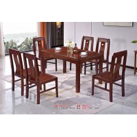 長(zhǎng)城新中式烏金木餐桌W-1025#、餐椅W0012#