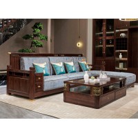 昌龍禾運新中式烏金木1-2013#轉角沙發