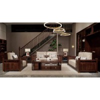 昌龍禾運新中式烏金木1-2012#沙發（皮）