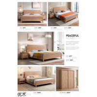 侘寂風格家具，南康白蠟木家具，優術奶油侘寂風白蠟木套房，江西優邦家具廠家