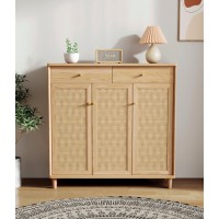 朗朝現(xiàn)代極簡白蠟?zāi)綥2853#三門鞋柜