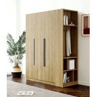 朗朝現(xiàn)代極簡(jiǎn)白蠟?zāi)綥2683#三門開門衣柜