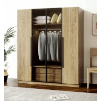 朗朝現(xiàn)代極簡(jiǎn)白蠟?zāi)綥2684#四門開門衣柜