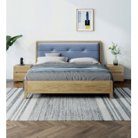 朗朝現代極簡白蠟木L2623#軟包床、L262#床頭柜