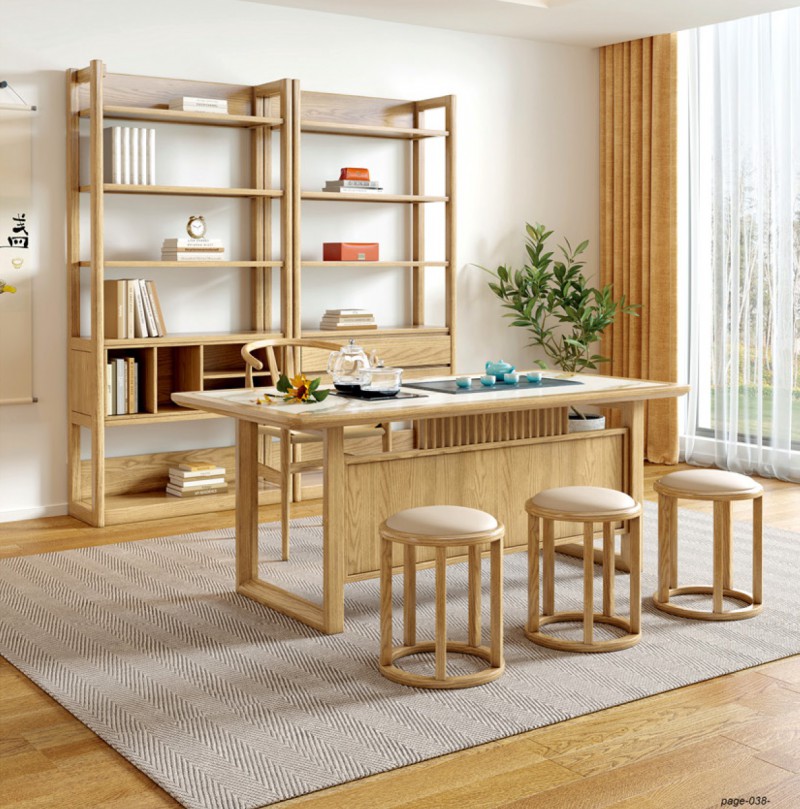 L2831#帶抽屜裝飾架-1、L2831#帶斗裝飾架-2、L2831#茶臺、L2831#茶凳、L2910#圍椅