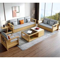 朗朝現(xiàn)代極簡白蠟?zāi)綥2806#高箱沙發(fā)