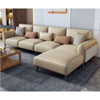 朗朝現(xiàn)代極簡白蠟?zāi)綥2813#轉(zhuǎn)角沙發(fā)