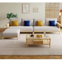 朗朝現(xiàn)代極簡白蠟?zāi)綥2817#轉(zhuǎn)角沙發(fā)