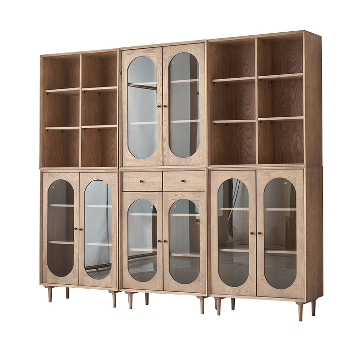 歌樂美北歐復古白蠟木S3010#組合書柜