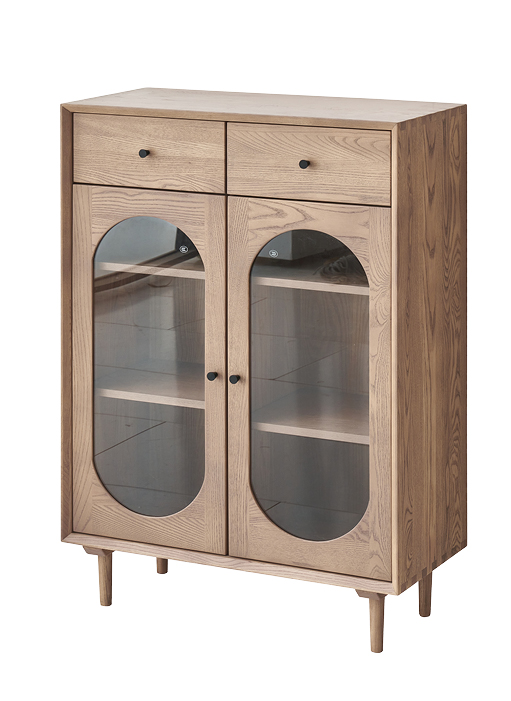 歌樂(lè)美北歐復(fù)古白蠟?zāi)維3010-2#雙抽書(shū)柜