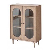 歌樂美北歐復古白蠟木S3010-1#玻璃門書柜