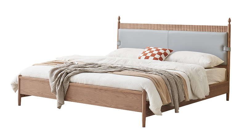 歌樂美北歐復古白蠟木S1035#床（框架 高箱）