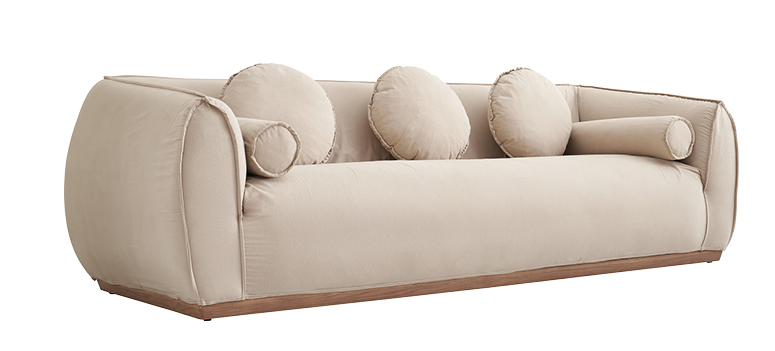 歌樂美北歐復(fù)古白蠟?zāi)維2066#三人位沙發(fā)