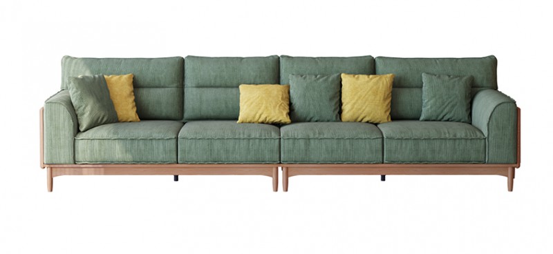 歌樂美北歐復古白蠟木S2065#四人位沙發