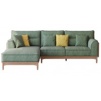 歌樂美北歐復古白蠟木S2065#雙人位+轉角沙發