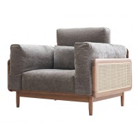 歌樂美北歐復古白蠟木S2018#單人位沙發