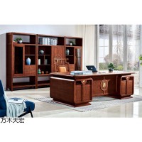 萬木天宏辦公茶臺，南康黃金海棠木、沙比利辦公桌、茶桌、博古架，江西寶林家具廠家