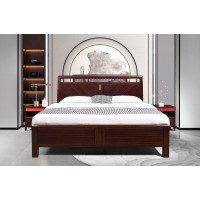 百福源康新中式烏金檀木床9205#