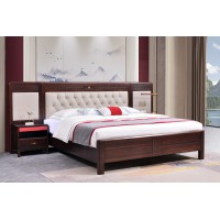 百福源康新中式烏金檀木床9202#