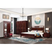 百福源康新中式烏金檀木床9218#