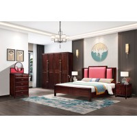 百福源康新中式烏金檀木床9219#