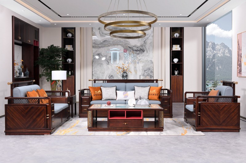 百福源康新中式烏金檀木沙發9301#普通常規