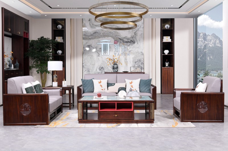 百福源康新中式烏金檀木沙發9303#普通常規